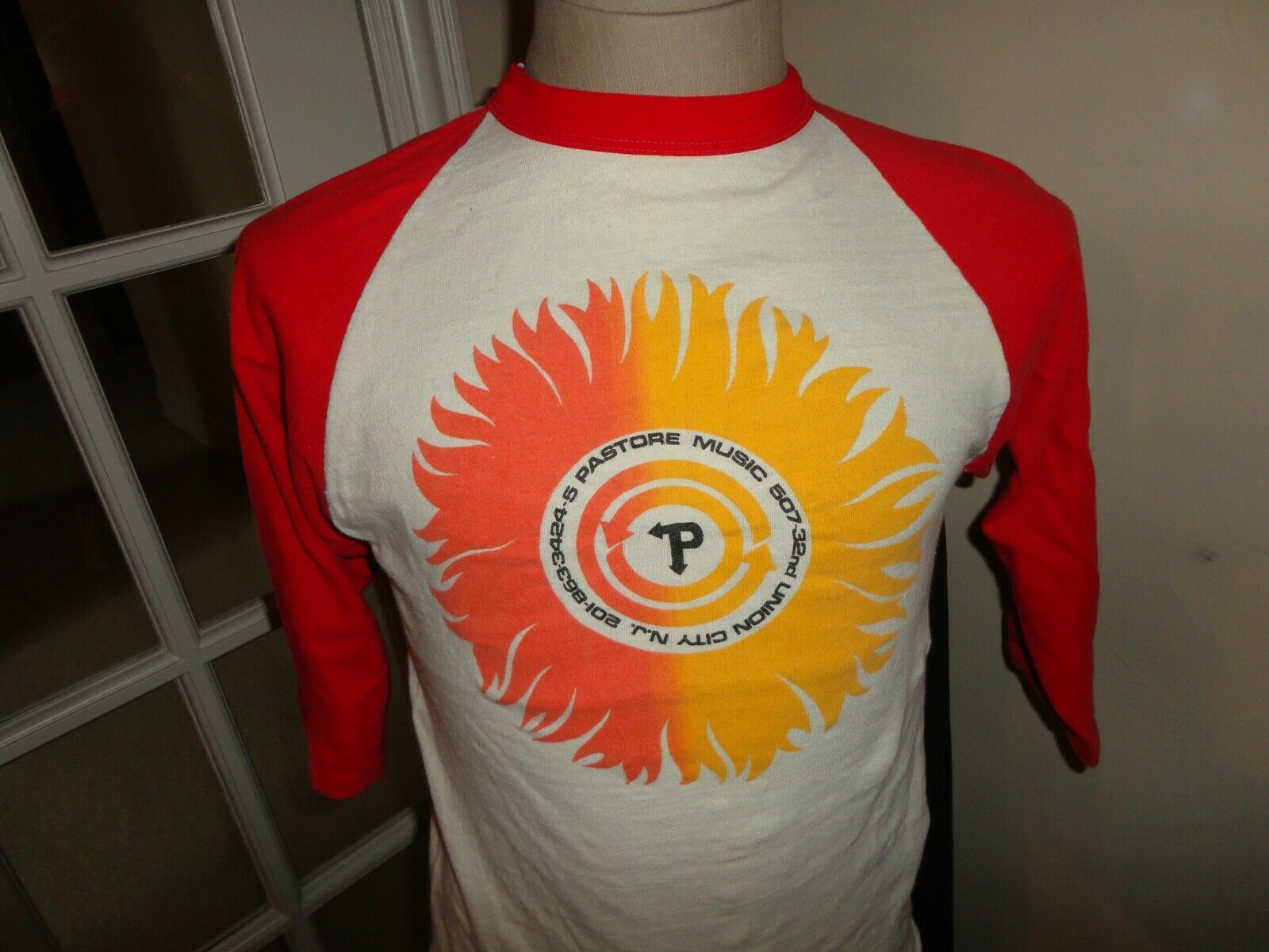 Primary image for Vtg 80's RARE Pastore Music Store Raglan Jersey Style Shirt Fits S Nice No Snow