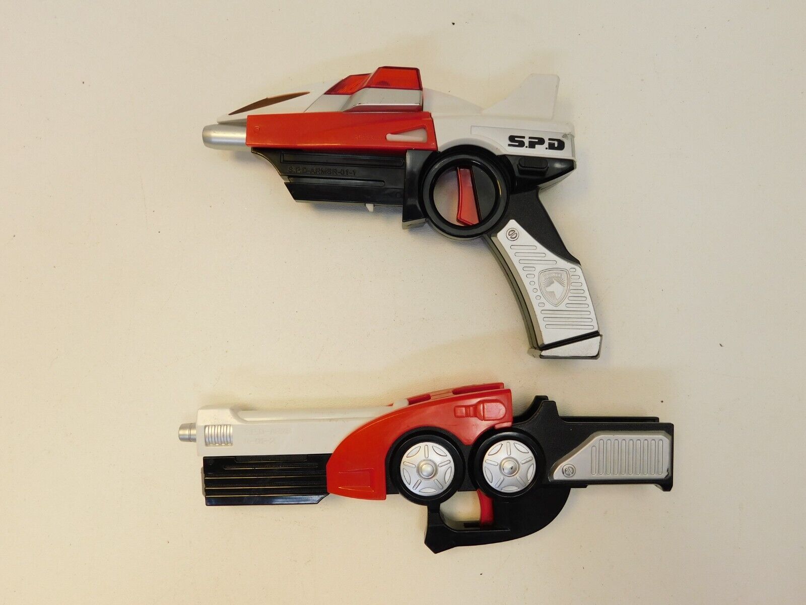 MMPR Bandai 2004 Power Rangers SPD Blaster Clicker Red MISSING BATTERY ...