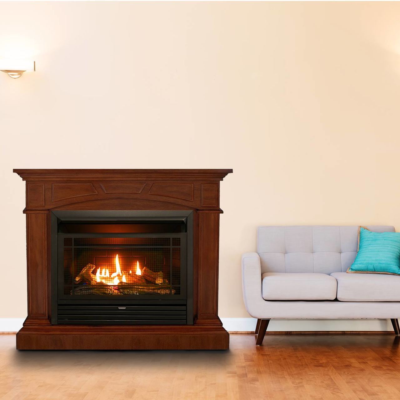 Duluth Dual Fuel Ventless Gas Fireplace26000BTU, Remote