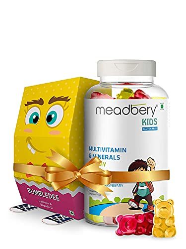Vasudev Meadbery Multivitamin & Mineral Gummy Bears + Vitamin D Gummies for Kids