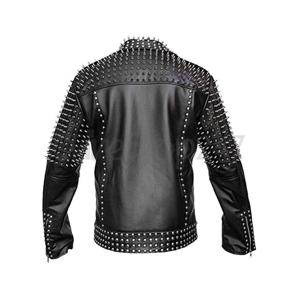 New Mens Unique Brando Full Heavy Metal Spiked Studded Belted Leather ...