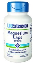 4 PACK Life Extension Magnesium Caps 500 mg bone strength NON GMO image 2