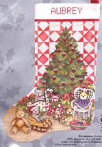 Candamar Christmas Tree and Quilt Teddy Bears Cross Stitch Stocking Kit 50359 E - $39.95