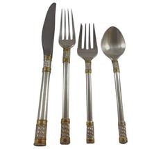 Aegean Weave Gold by Wallace Sterling Silver Flatware Set 6 Service 24 Pieces - $1,876.05