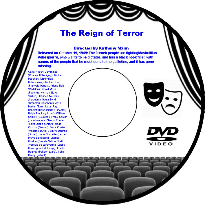 Primary image for The Reign of Terror, or The Black Book 1949 DVD Movie  Robert Cummings Richard B