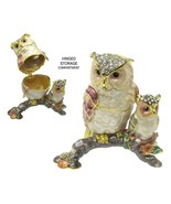 Owl &amp; Baby Jeweled Trinket Box with SWAROVSKI Crystals, by RUCINNI - $64.95