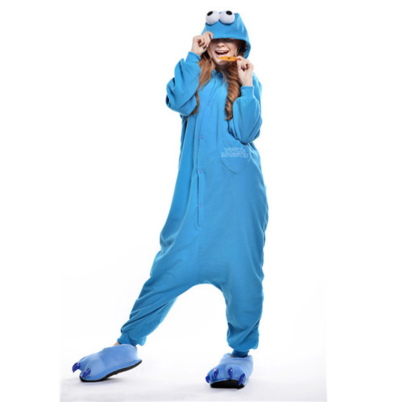 Adults' Kigurumi Pajamas Cartoon Monster Cookie Anime Onesie Pajamas Polar Fleec