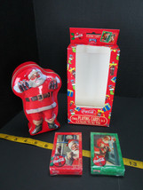 Coca Cola Santa Collectors Tin with 2 Sealed Decks of Playing Cards &amp; Bo... - $19.99