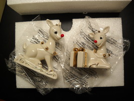 Lenox Rudolph the Red Nose Reindeer Salt and Pepper Shaker Set Two Piece... - $14.99
