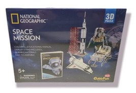 National Geographic SPACE MISSION 3-D Puzzle & Book Shuttle NASA Homeschool 