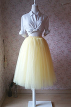 YELLOW Tulle Midi Skirt Outfit High Waisted 4-Layered Midi Tutu Plus Size