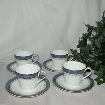 Royal Doulton Sherbrooke Teacups 4 Cups & Saucers H5009 English Fine Bone China - $79.89