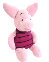 Disney Store Piglet 8" Plush Bean Bag Toy Pink Striped 1-Piece Winnie the Pooh - $12.30