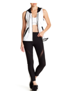 X by Gottex Wire Mesh Panel Leggings Yoga Pants #2211L Black Extra Large XL $79 - $34.64