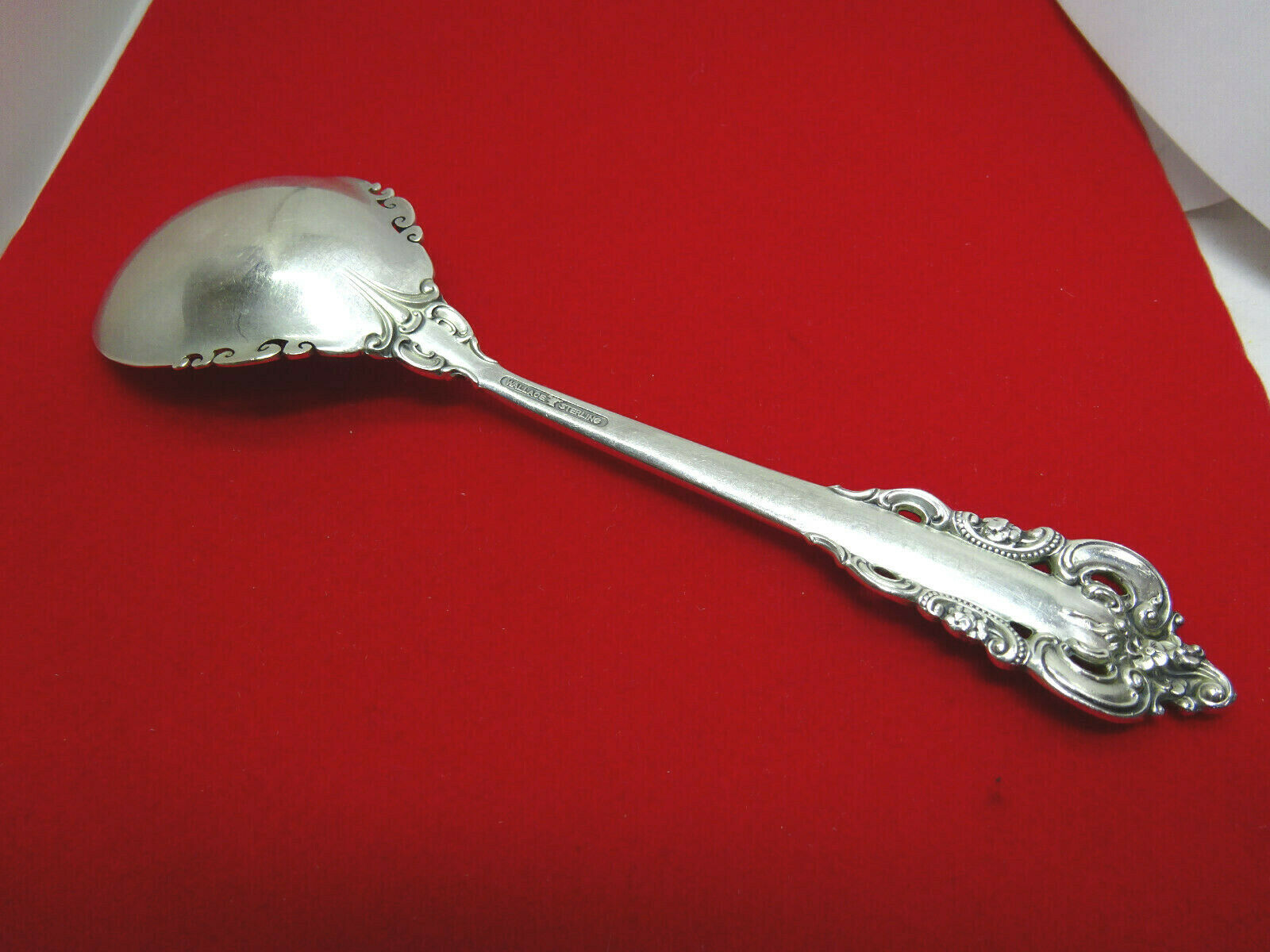 6 1/4" no mono Wallace Grande Baroque Sterling Silver Sugar Spoon 