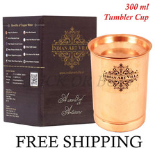 Indien Art Villa Pure Copper Glass with Lid, Plain Design Tumbler Cup, 3... - $16.28