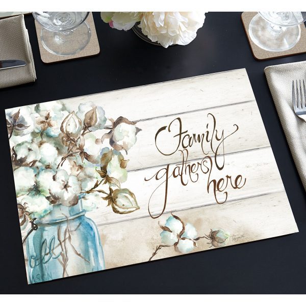 Family Gathers Here Designer Paper Placemats Placemats