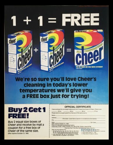 1983 Cheer All Temperature Water Detergent Circular Coupon ...