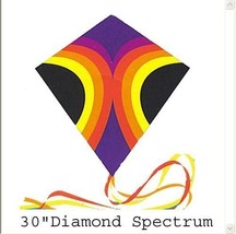 30" SPECTRUM DIAMOND NYLON FLYING IN WIND KITE + LINE, WINDER, & SKYTAILS