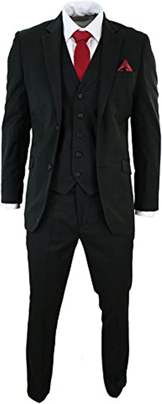 Men's Black 3 Piece Slimfit Wedding Tuxedo Prom Night Groom Suit