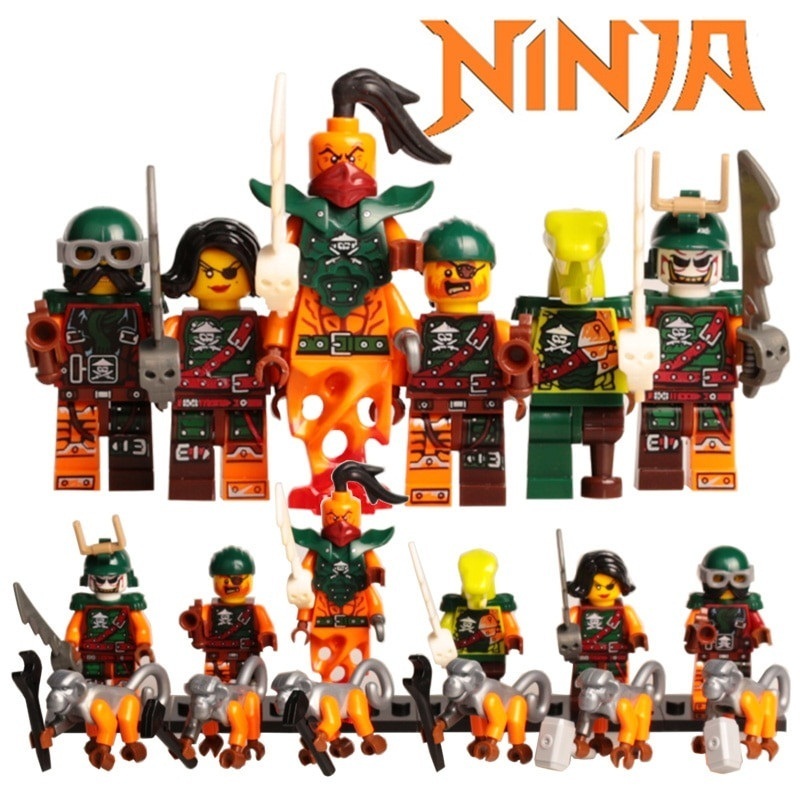 6pcs/set Sky Pirates Ninjago Lego Nadakhan Clancee Cyren Doubloon Minifigures Figures