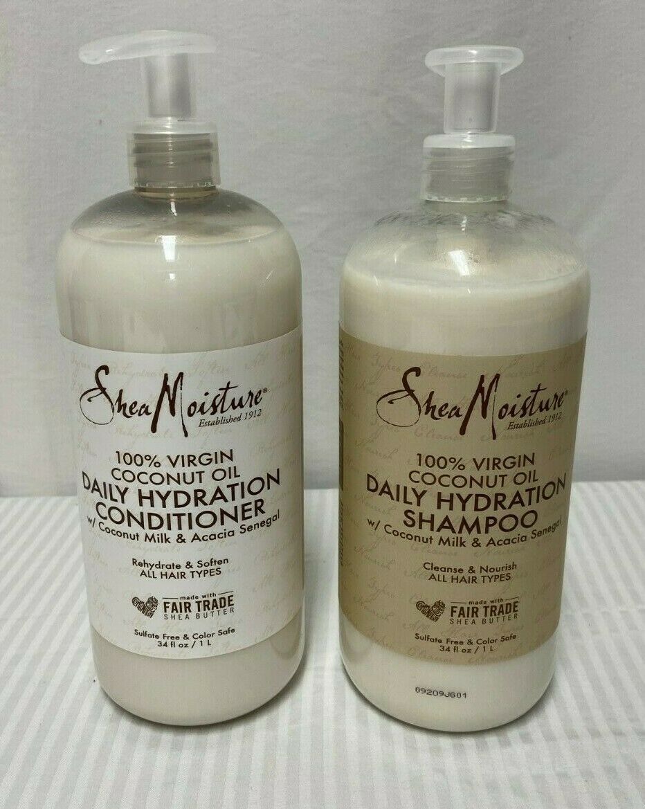 Shea Moisture Shampoo and Conditioner Set 100 Virgin Coconut Oil 34 Oz