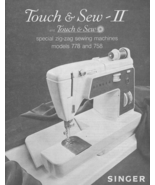 Singer 778 and 758 Touch & Sew II sewing machine instruction manual - $11.99