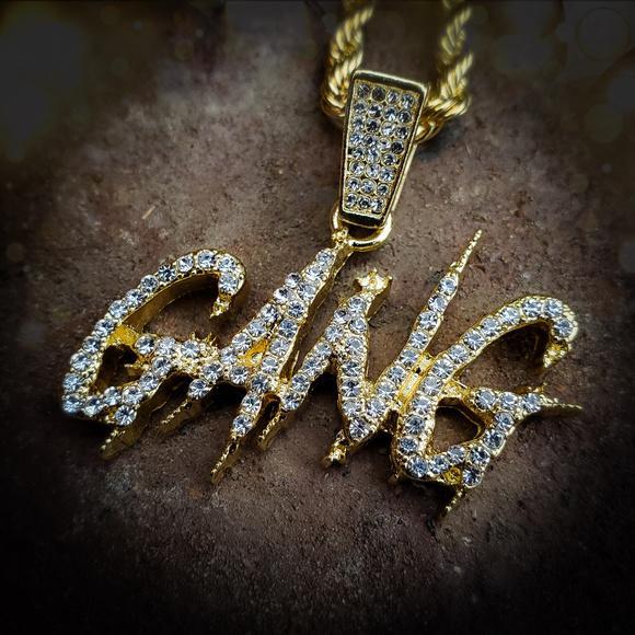 GANG Drip Iced Out Hip Hop Necklace Chains, Necklaces & Pendants