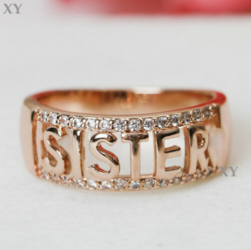 Sister Ring Friendship Ring Best Friend Gift 18K Rose Gold Plated #1028