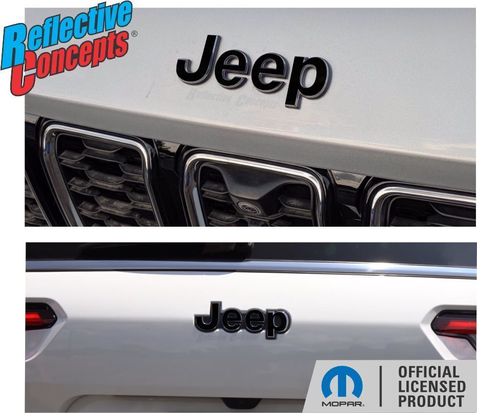 JEEP Front and Rear Emblem Overlay Decals for 2022-2023 Jeep Grand Cherokee
