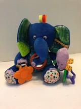 The World of Eric Carle Blue Elephant Baby Plush Toy 8&quot; Stuffed Clip On - $6.79