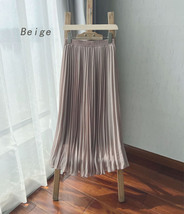 Mid-Length - Pleated Chiffon Skirt - Brown - Custom Plus Size by Dressromantic image 15