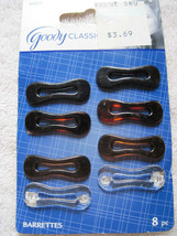 8 Goody Talie Plastic Oval Hair Clips 1 In. Secure Backs Old Stay Tight Allergy - $10.00