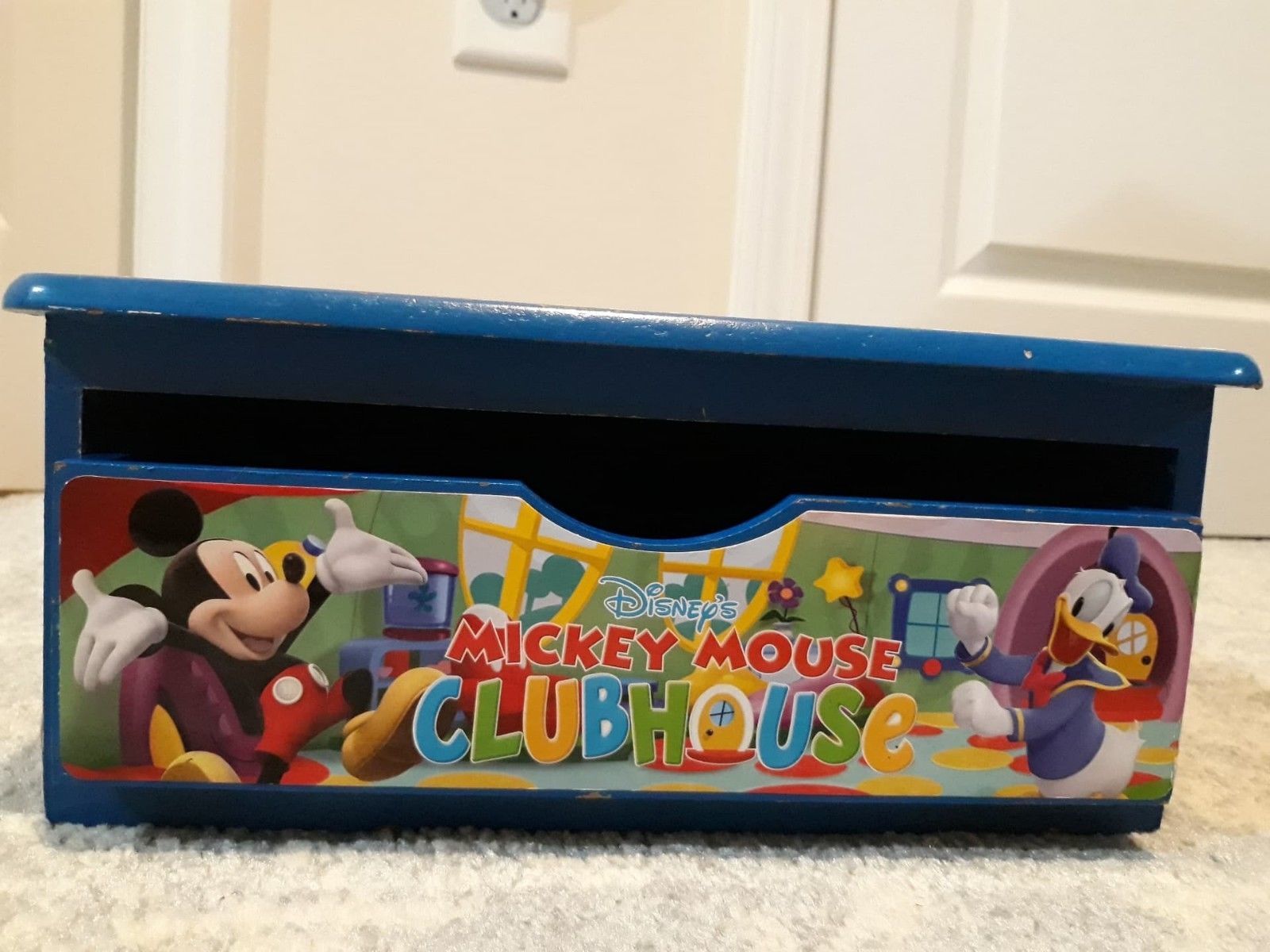 DISNEY MICKEY MOUSE CLUBHOUSE WOODEN Toy BOX STORAGE DRAWER Minnie