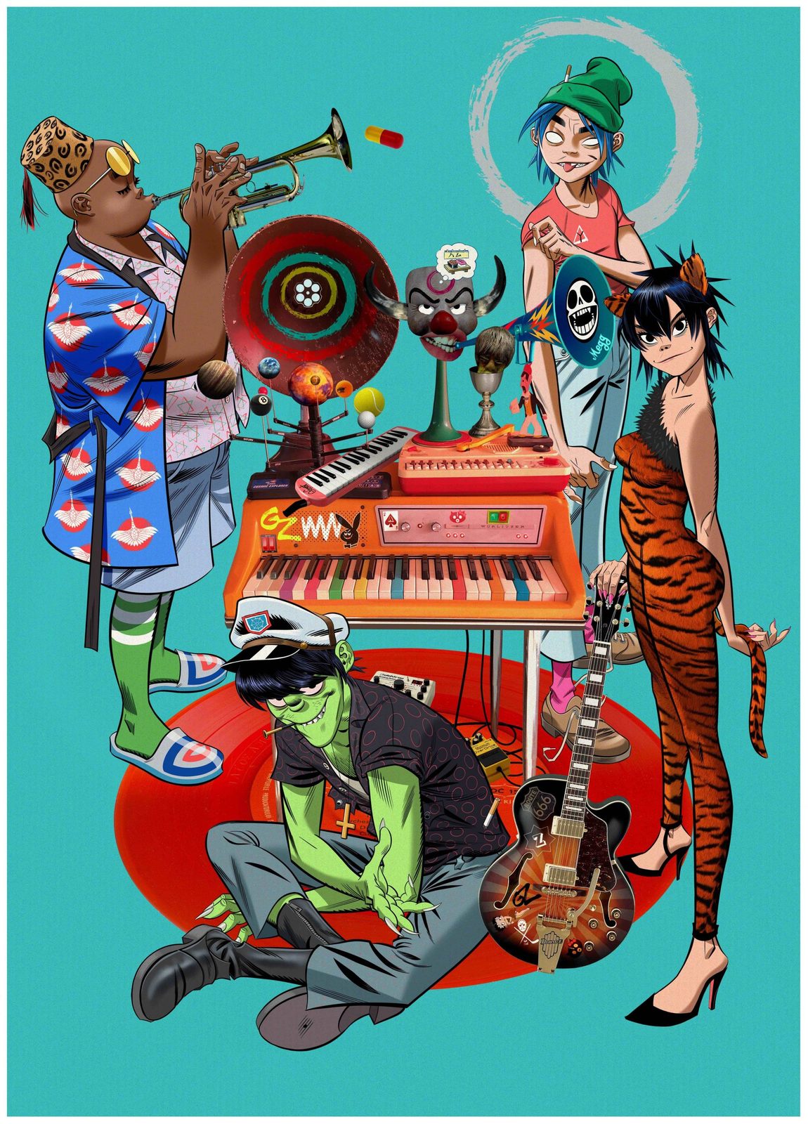 Gorillaz Song Machine Live From Kong Poster UK Rock Band Art Print 24x36 #3