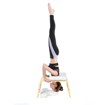Yoga Headstand Wood Stool with PVC Pads image 7