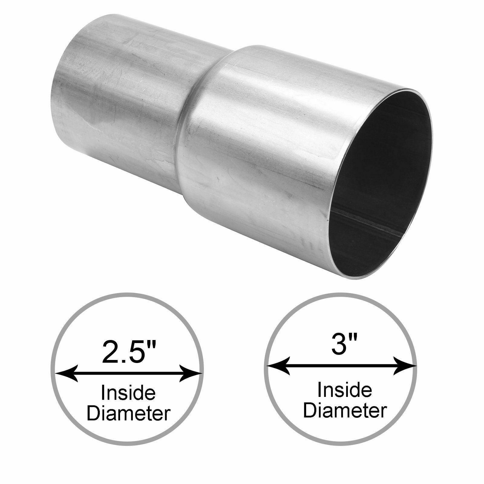 2 1/2” 2.5" ID to 3” ID Universal Exhaust Pipe to Pipe Adapter Reducer