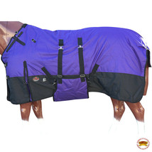 Hilason 600D Winter Waterproof Poly Pony Horse Blanket Belly Wrap Purple - $62.95