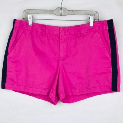 Merona Shorts Women Size 14 Pink Blue Stripe Pattern