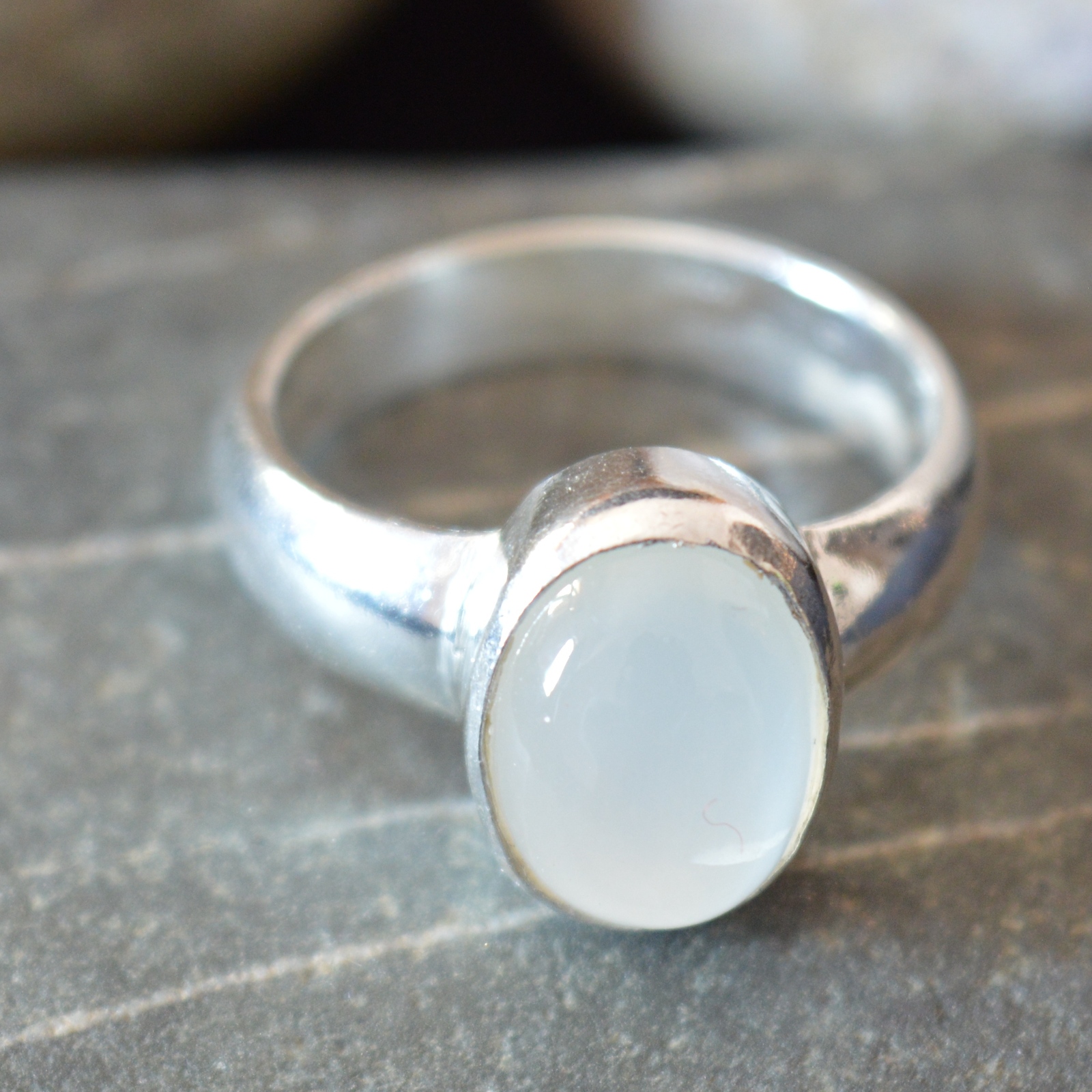 Elegant Moonstone Gemstone Silver Ring 7 Carat Chakra Healing ...