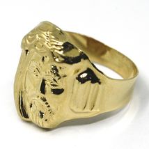 18K YELLOW GOLD BAND MAN RING, BIG JESUS FACE, MADE IN ITALY image 3