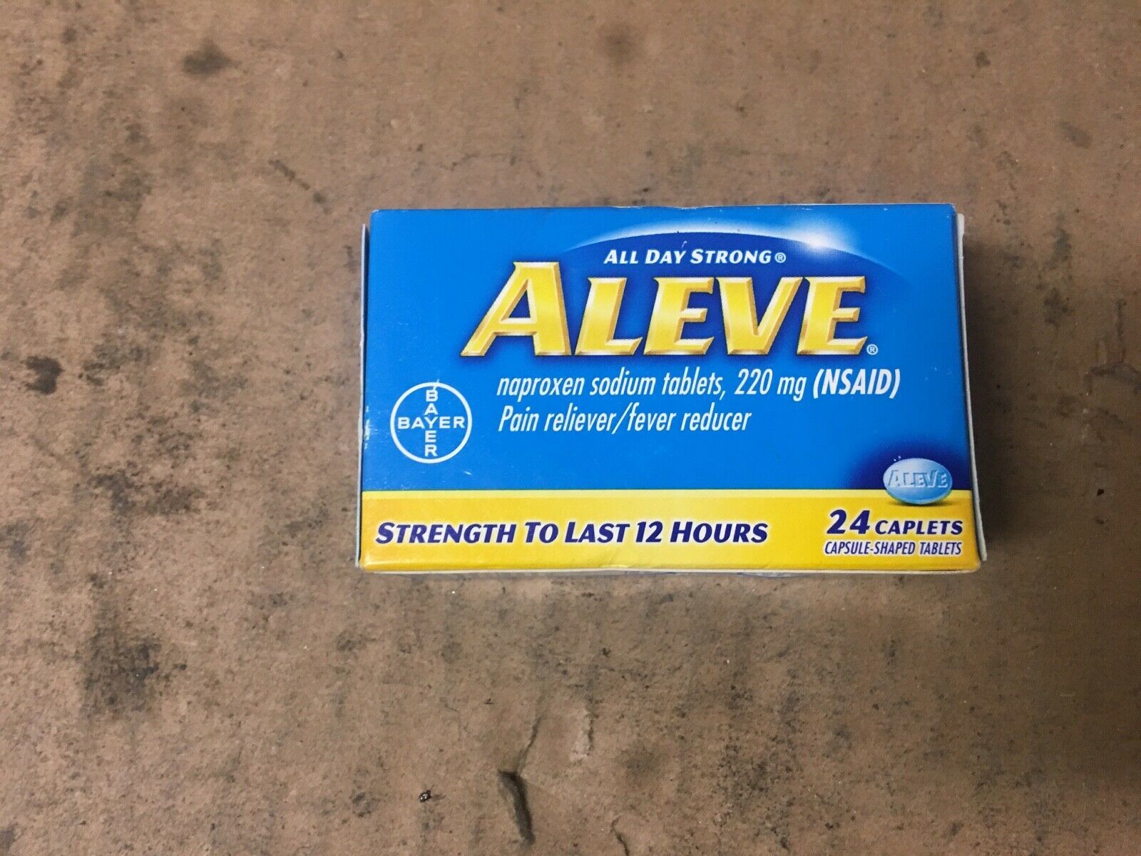 Aleve 220mg Pain Reliever 12 Hour Fever Reducer 24 Caplets Pain