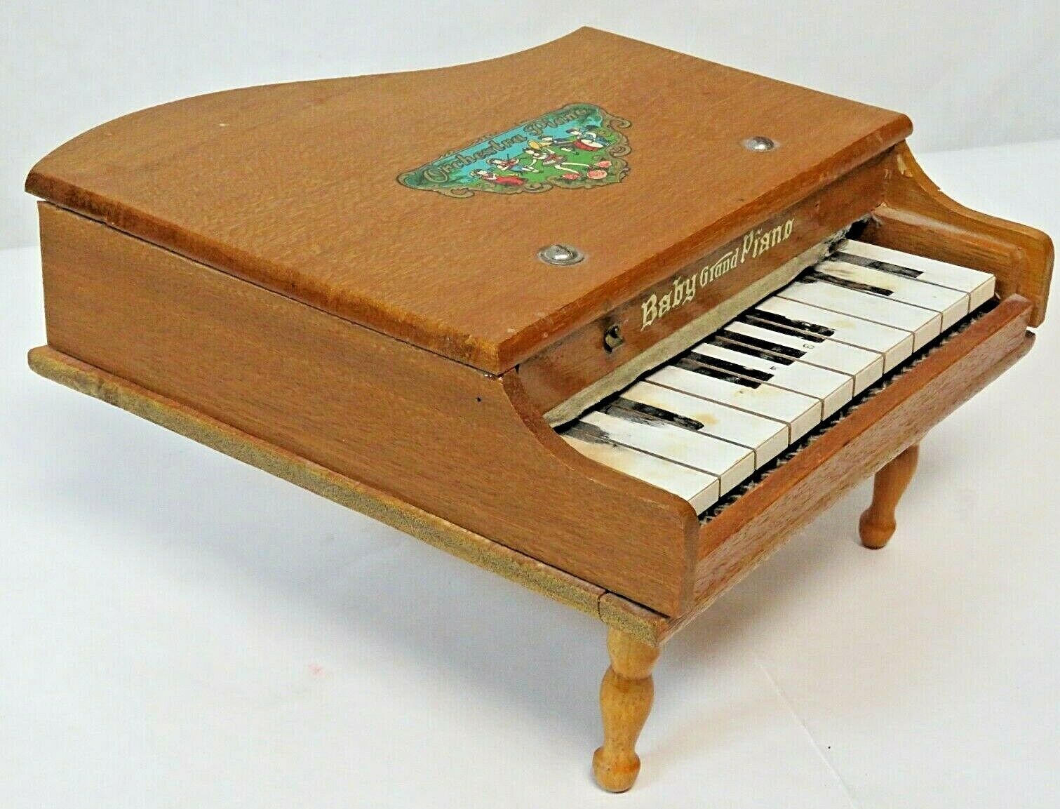 vintage wooden toy piano