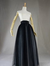 Black Puffy Tulle Skirt Outfit Womens Black High Waisted Maxi Skirt Plus Size image 9