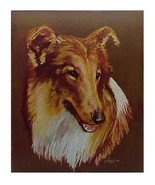 Vintage 1950s Art Litho Print Collie Dog Lassie Lithograph Picture Child... - $9.95