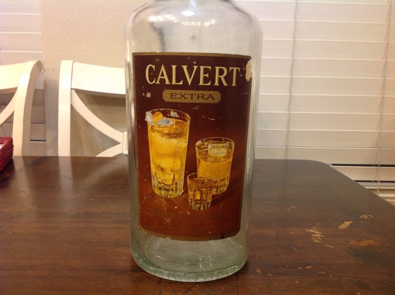 Vintage Calvert American Whiskey Bottle 1 Gallon Extra Large Size 19