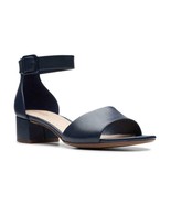NEW CLARKS NAVY BLUE  LEATHER COMFORT SANDALS SIZE 7.5 M 8.5 M $90 - $76.29