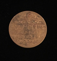 Vintage 30s Palmolive "Buy One Get One Free" cake - Brass Token