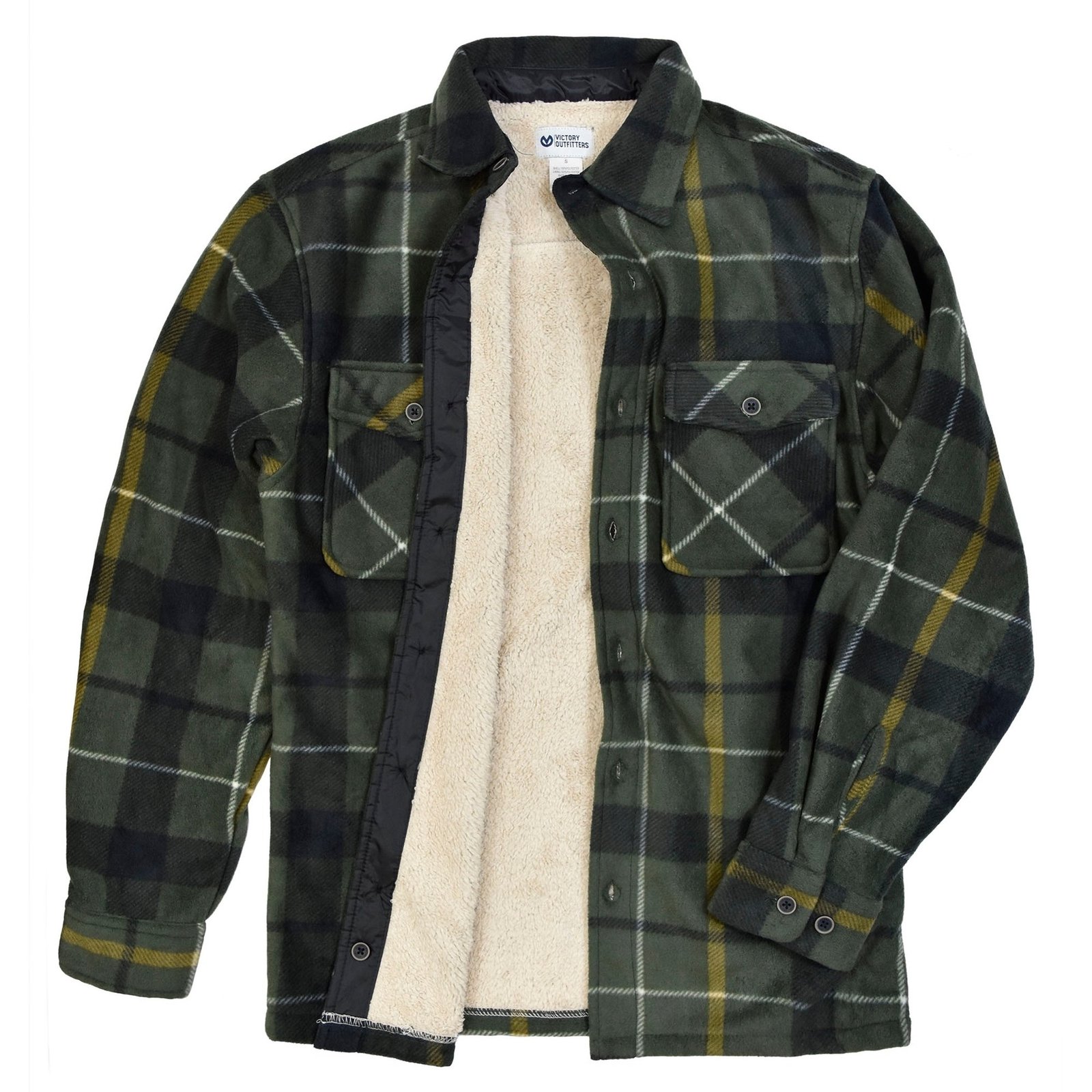 men's fleece lined shirt jacket