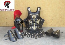 NauticalMart Medieval Leather Muscle Armor Cuirass Set Leather Arm Leg Guard